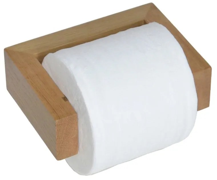 Nástenný držiak na toaletný papier z dubového dreva Wireworks Mezza
