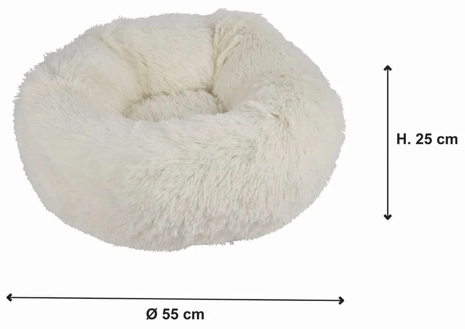 Krémový pelech pre psa ø 55 cm – Love Story