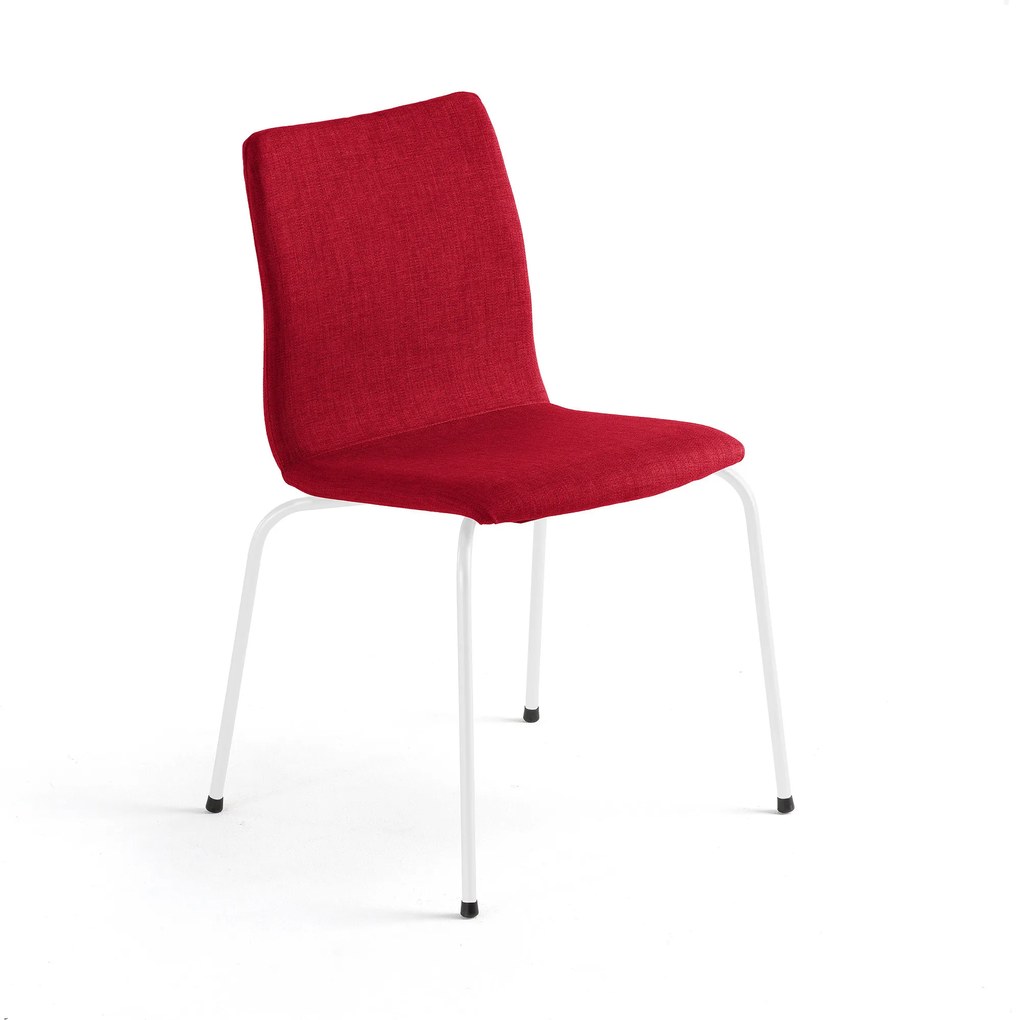 Konferenčná stolička Ottawa, červená tkanina, biela