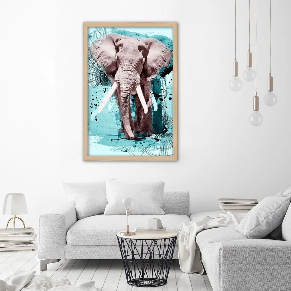 Gario Plagát Slon akvarel Farba rámu: Bez rámu, Rozmery: 40 x 60 cm