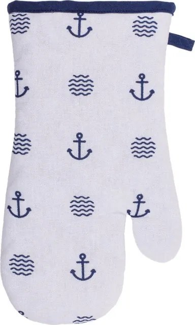 Kuchynská rukavica Modern Maritime v bielej farbe 32 cm