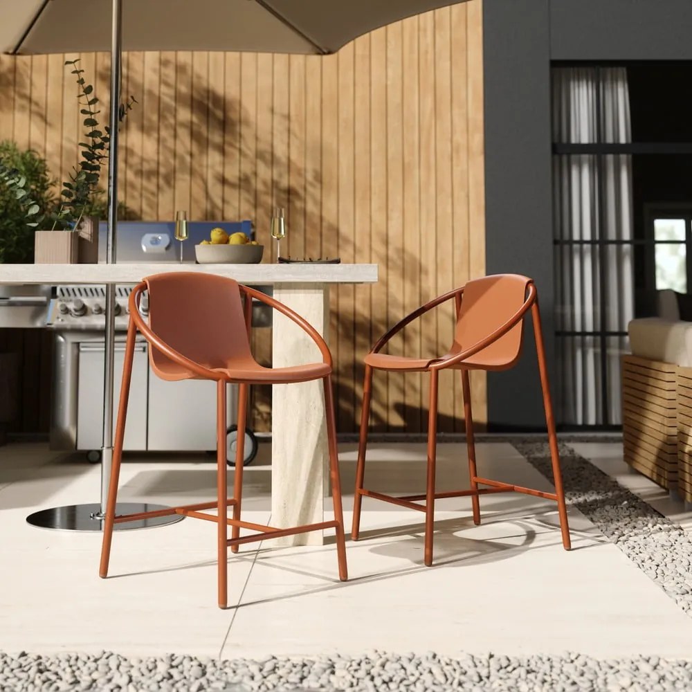 Plastová barová stolička v tehlovej farbe 90 cm Ringo – Umbra