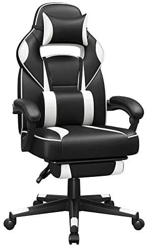 Herné kreslo, polohovateľné , 116-126x70cm,čiernobiele