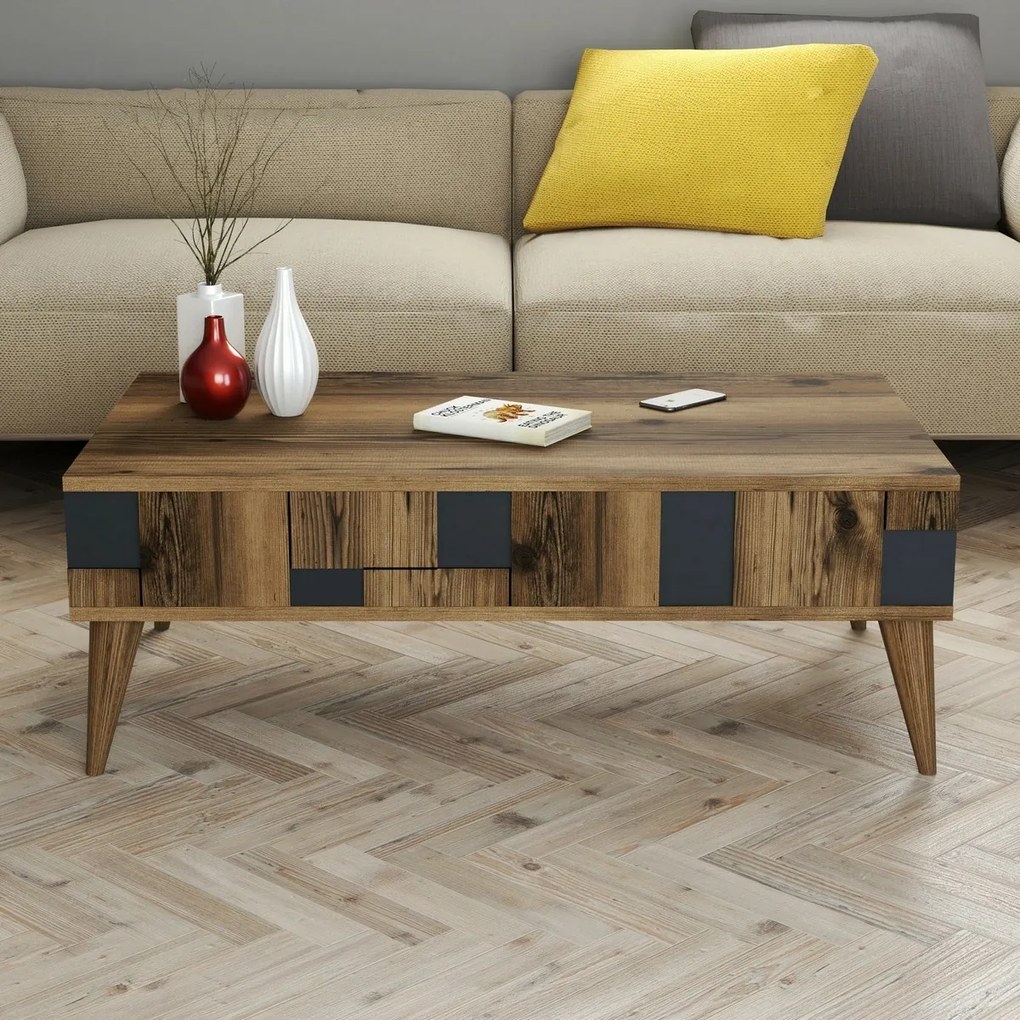 Konferenčný stolík Madrid Anthracite and Walnut