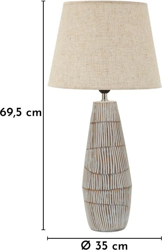 Krémovobiela stolová lampa s textilným tienidlom (výška 69,5 cm) Hanoi – Mauro Ferretti