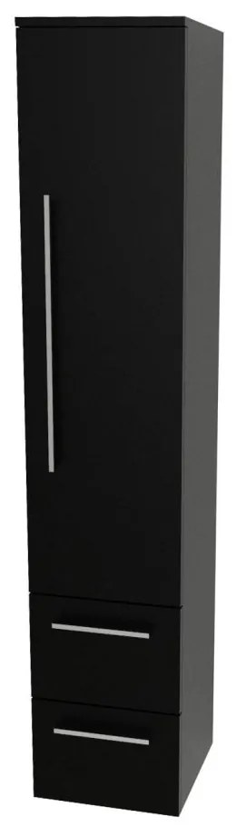 Mereo Bino, kúpeľňová skrinka vysoká 163 cm, pravá, Multidecor, Čierna Supermat, MER-CN698CIPM