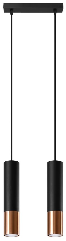 Závesné svietidlo Loopez, 2x čierne kovové tienidlo, c