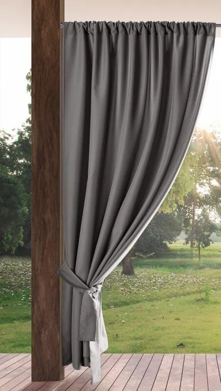 Nepremokavý sivý záves na terasu GARDEN 155x200 cm