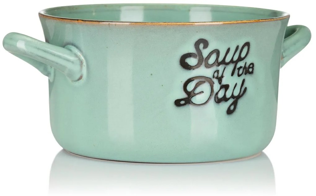 Kameninová miska na polievku Soup 500 ml zelená