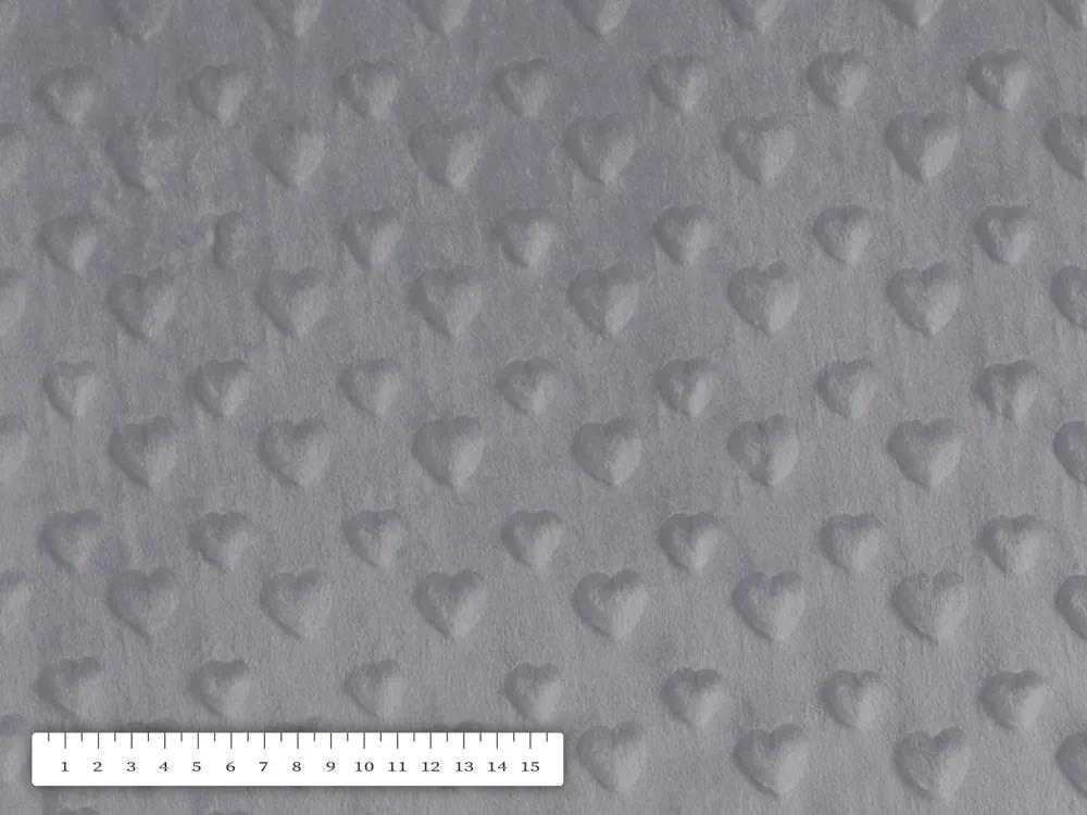 Biante Detská obliečka na vankúš Minky 3D srdiečka MKS-005 Tmavo sivá 50 x 50 cm