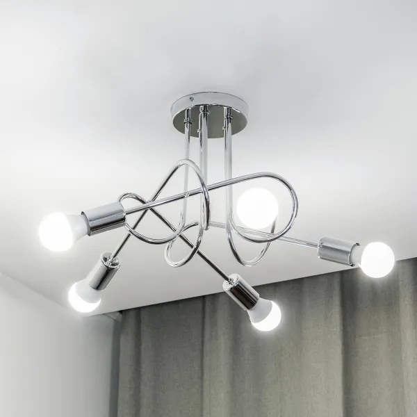 Prisadený luster OXFORD 5xE27/15W/230V lesklý chróm