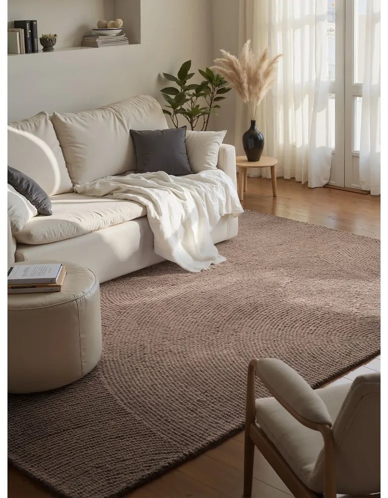 Ručne tkaný vlnený koberec taupe 200x300 cm Eleni Taupe – Hanse Home