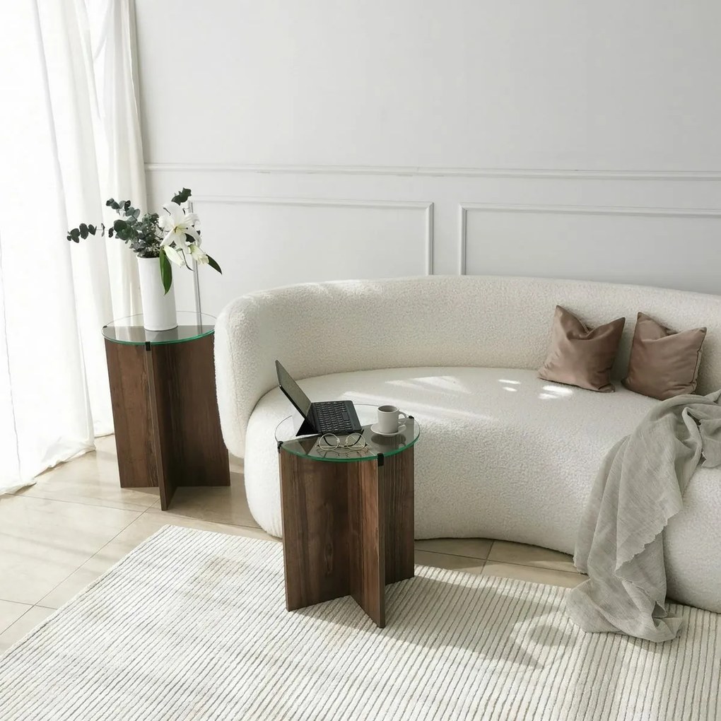 Súprava odkladacích stolíkov Lily Walnut, 2 ks