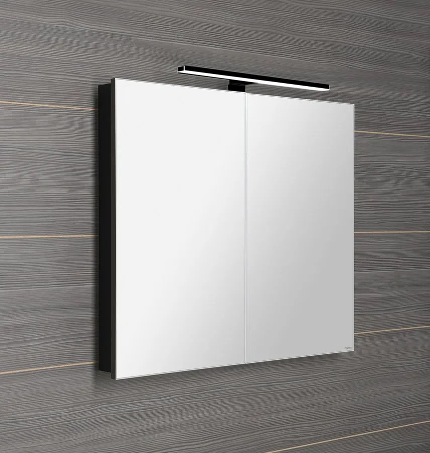 Sapho Sapho, GRETA galérka s LED osvetlením, 81x70x14cm, čierna mat, GR085-0035