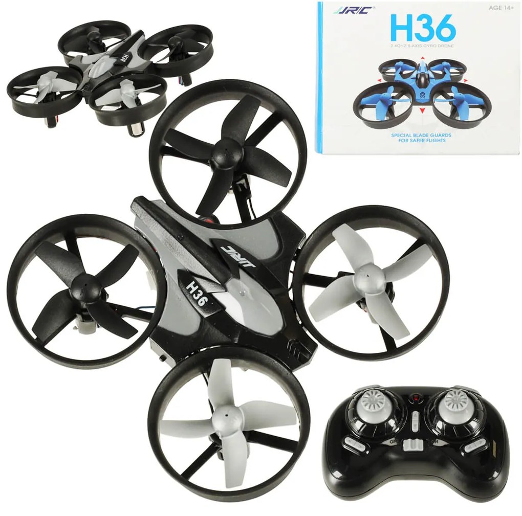 KIK JJRC H36 Mini RC dron, 2,4 GHz, 4CH, 6-osý gyroskop, Headless mode, čierny