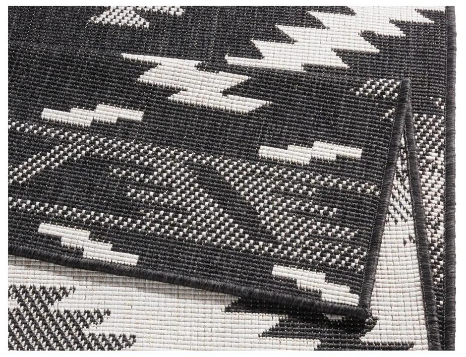 Čierno-krémový vonkajší koberec NORTHRUGS Malibu, 80 x 250 cm