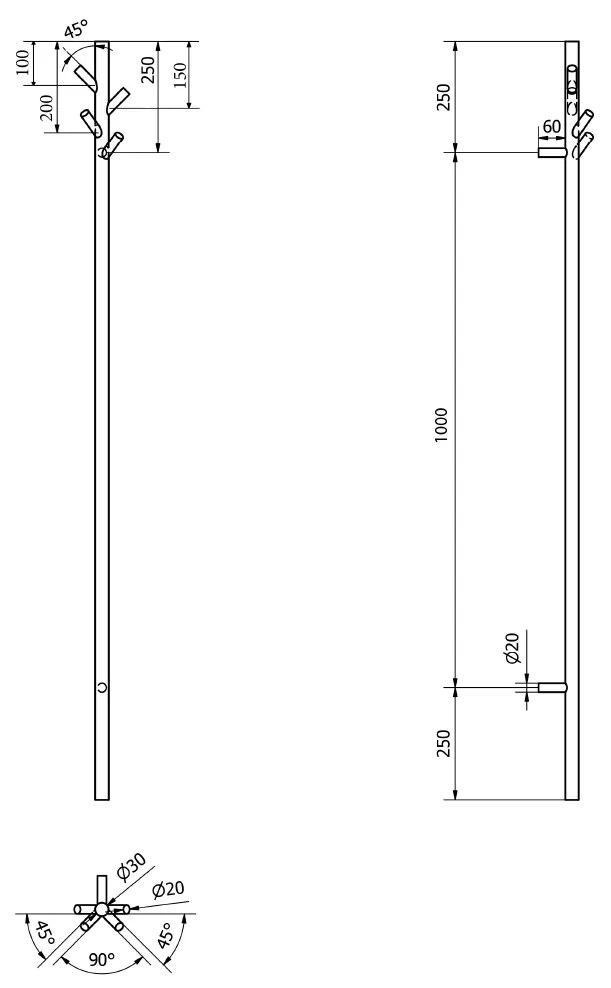Sapho PASADOR, elektrický sušiak uterákov, guľatý, 150x1500 mm, 30 W, leštená nerez, ER175V