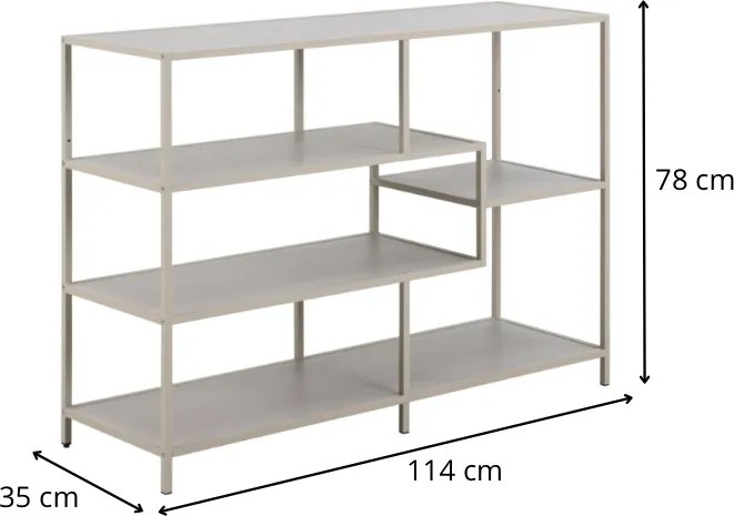 Knižnica Seaford 114 cm sivá