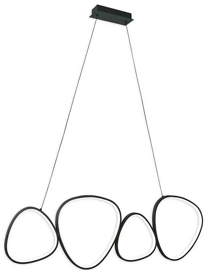 LED závesný luster na lane PETRA LED/48W/230V 4000K čierny