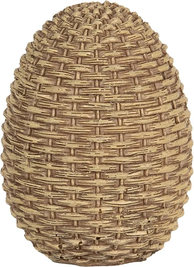 Dekorácia hnedé vajíčko so sliepočkou - 9*8*10 cm