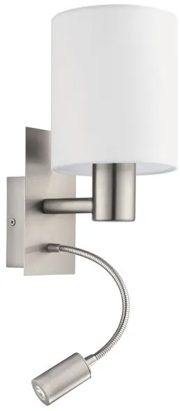 Eglo 96477 - LED Flexibilné svietidlo PASTERI 1xE27/40W+LED/3,8W biela