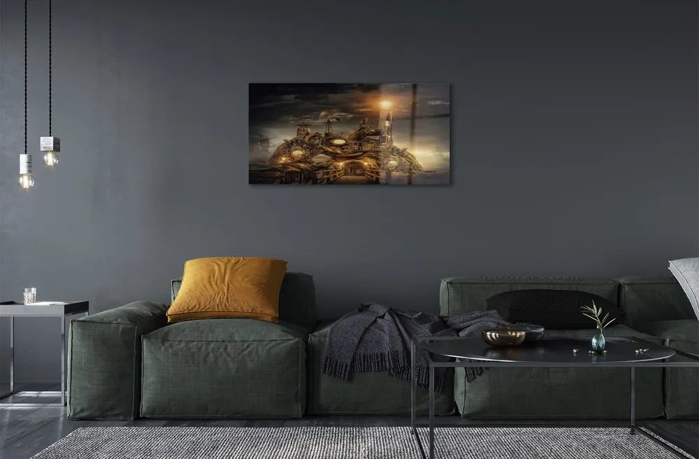 Sklenený obraz Lucerna mraky plavidiel 120x60 cm