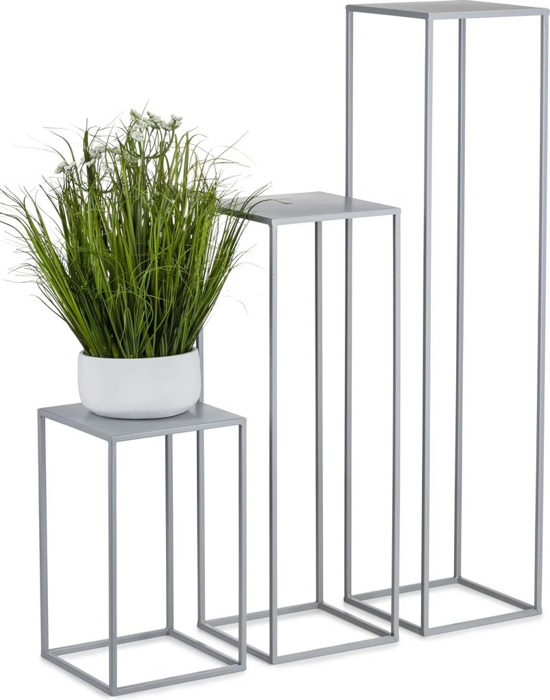 STOJAN NA KVETINÁČ SIMPLE 70X24X24 CM SIVÁ