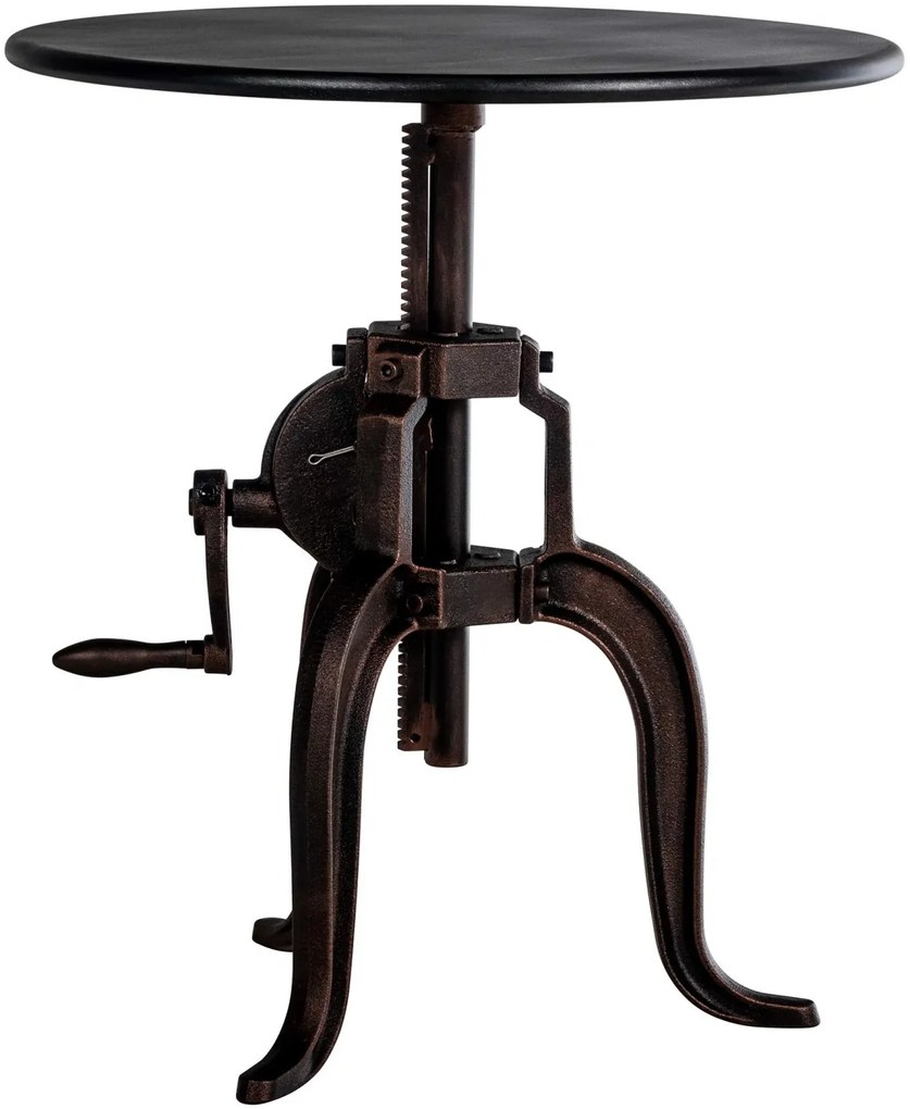 Kovový barový stôl Marcos v industriálnom štýle - v46-66 x Ø50 cm - Bronzová