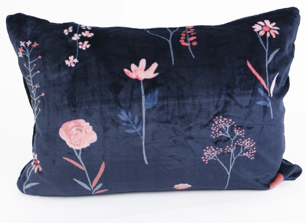 Obliečka na vankúš mikroplyš Exclusive 50 × 70 cm - Vlčie maky tmavo modré