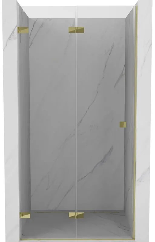 Mexen, Mexen Lunar-F skladacie ľavé sprchové dvere 80 cm, transparentné, zlaté - 836-080-000-50-00-L