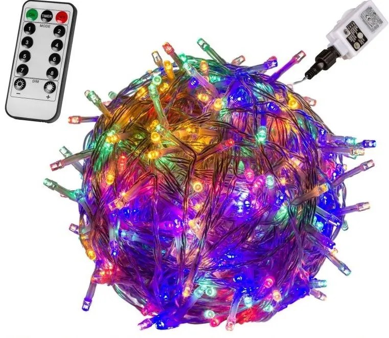 VOLTRONIC Vianočná reťaz 5 m, 50 LED, farebná, ovládač