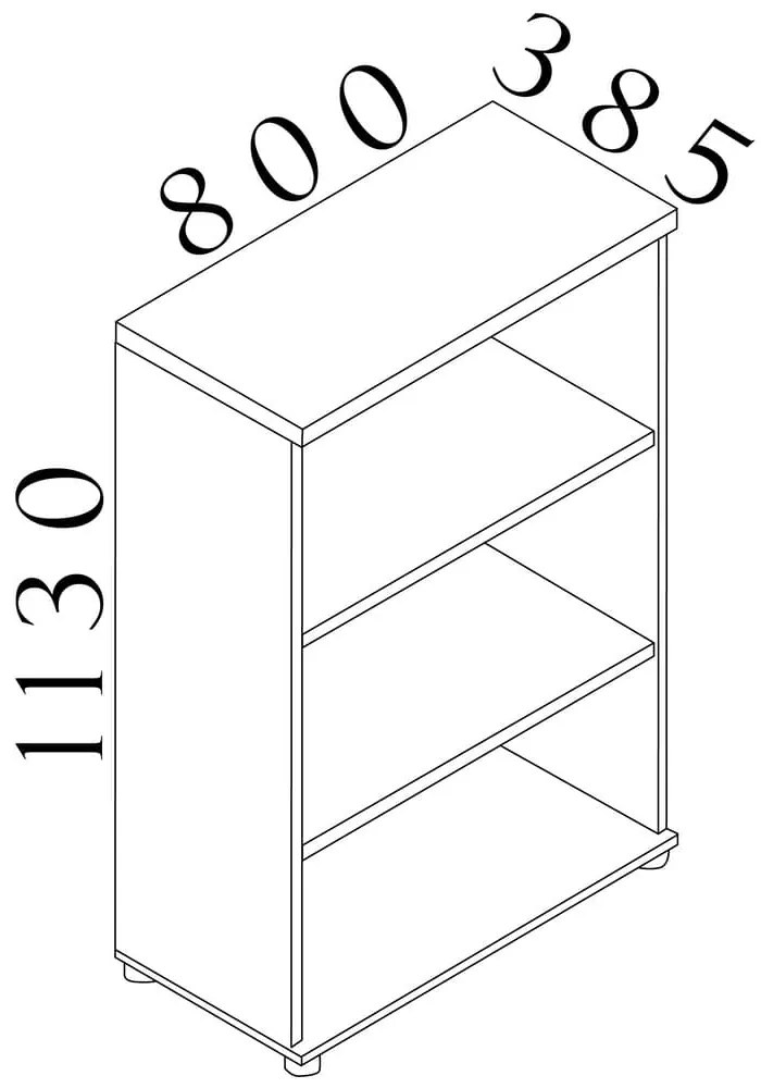 Stredná skriňa Visio LUX 80 x 38,5 x 113 cm, dub