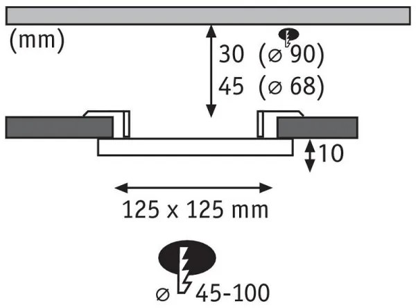 Paulmann 92397 - LED/8,5W IP44 Kúpeľňové podhľadové svietidlo VARIFIT 230V