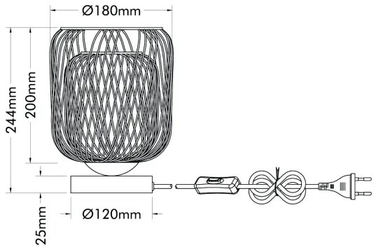 Globo 15965T - Stolná lampa DICHTI 1xE27/40W/230V