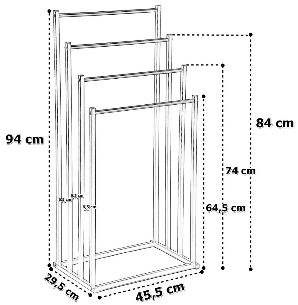 Vešiak na uteráky so 4 ramenami TORMES čierny