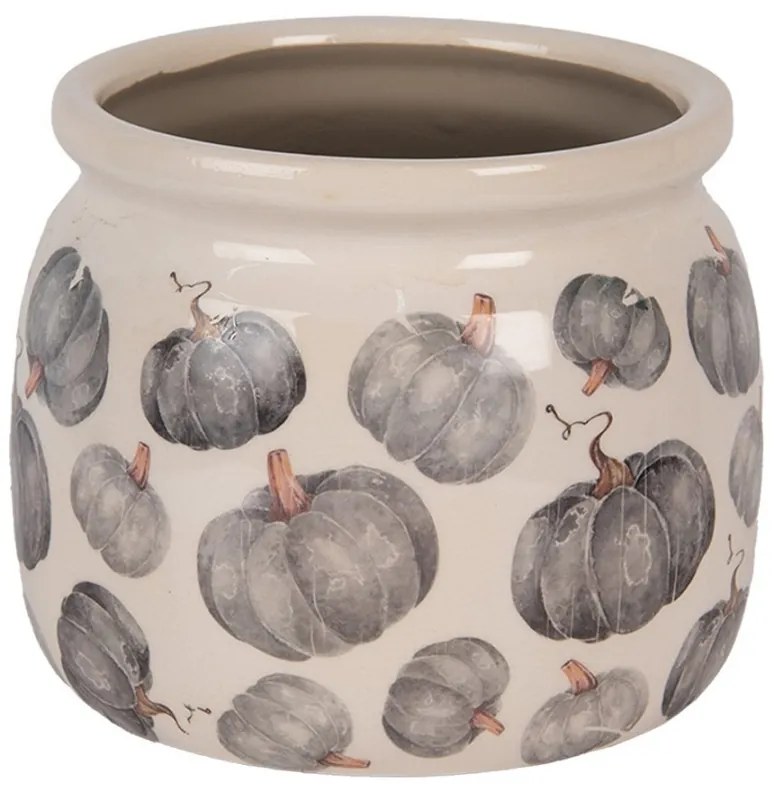 Keramický kvetináč s tekvicami Country Style Pumpkin L - Ø 16*13 cm