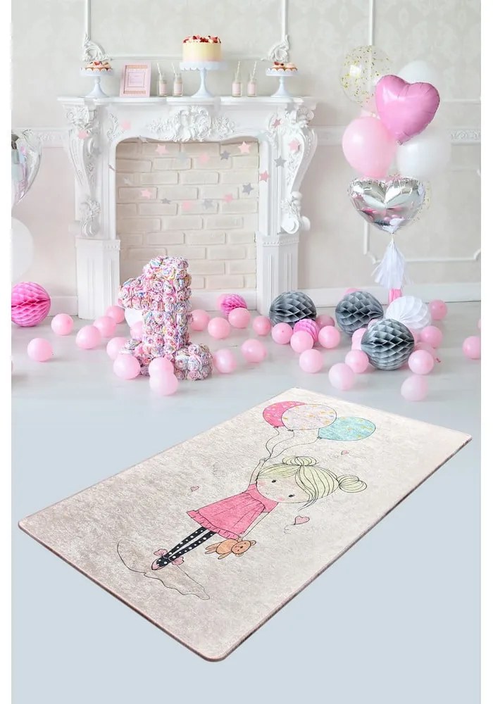 Detský protišmykový koberec Chilam Little Girl, 140 x 190 cm