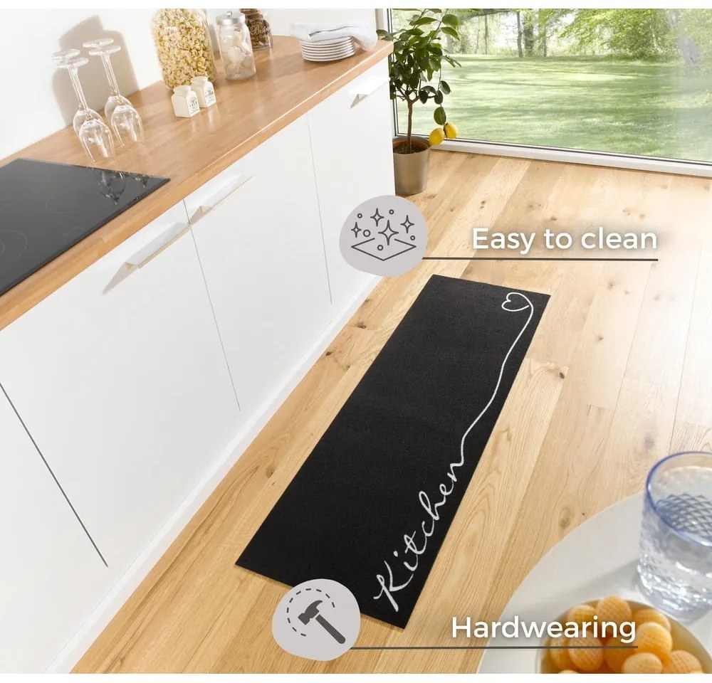 Čierny behúň Zala Living Kitchen, 50 × 150 cm