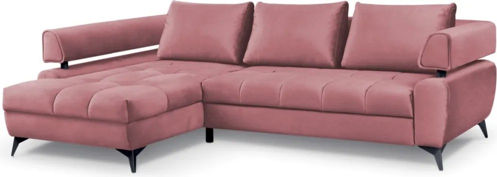 Rohová sedacia súprava Paris, staroružová látka, ľavý roh