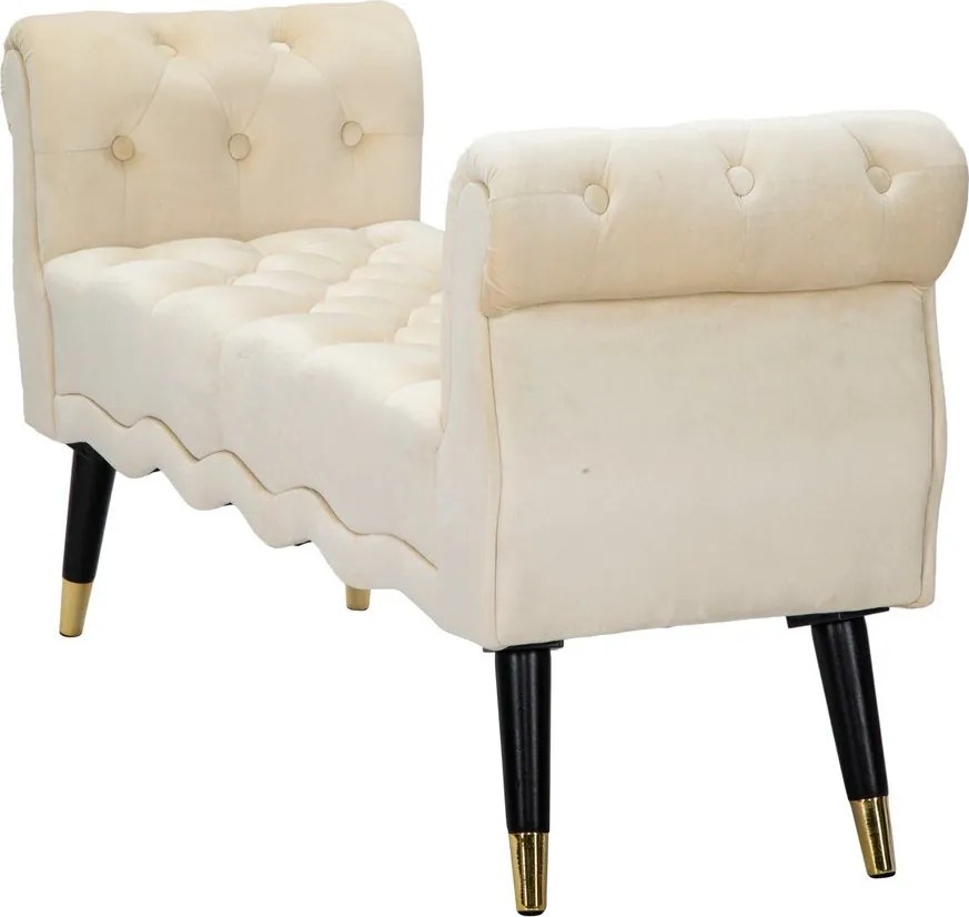 Krémová zamatová lavica Paris – Mauro Ferretti