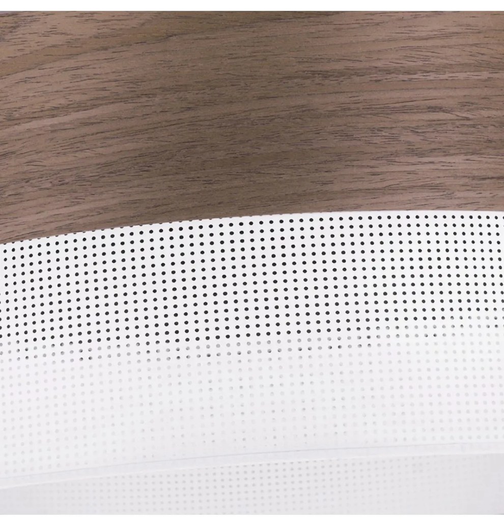 Závesné svietidlo Wood, 1x hnedá orechová dýha/biele PVC tienidlo, (fi 30cm)