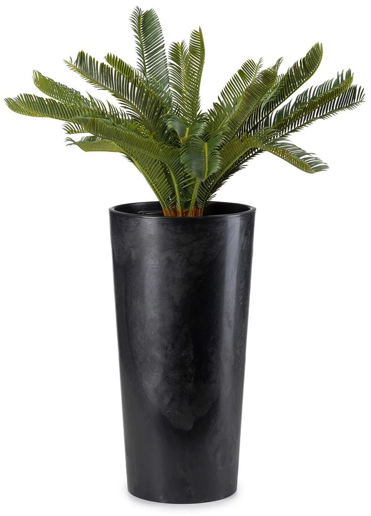 PLASTOVÝ KVETINÁČ URBANIKA 57X30 CM IMITÁCIA BETÓNU ČIERNA