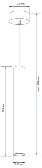 Luster na lanku LUNGOMARE 1xGU10/10W/230V chróm