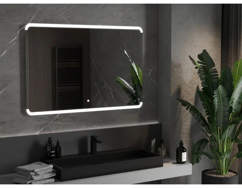 Mexen Nida, LED kúpeľňové zrkadlo s podsvietením 120x80 cm, 6000K, ochrana proti zahmlievaniu, 9806-120-080-611-00