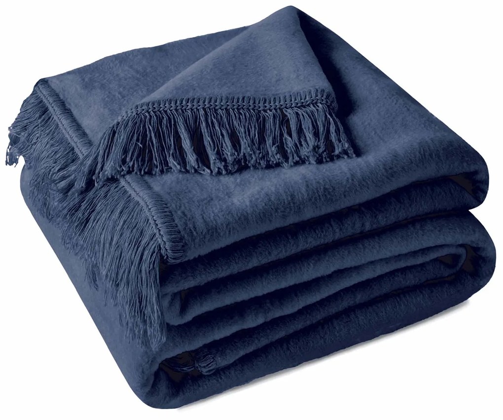 BAVLNENÁ DEKA COTTON CLOUD 150X200 CM TMAVOMODRÁ