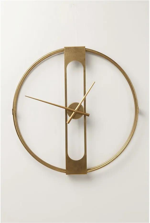 Nástenné hodiny v zlatej farbe Kare Design Clip, priemer 60 cm