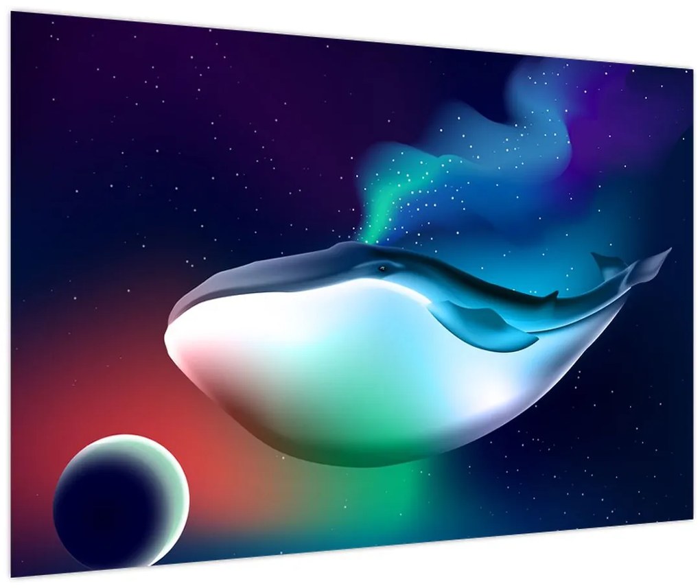 Obraz - Veľryba vo vesmíre (90x60 cm)