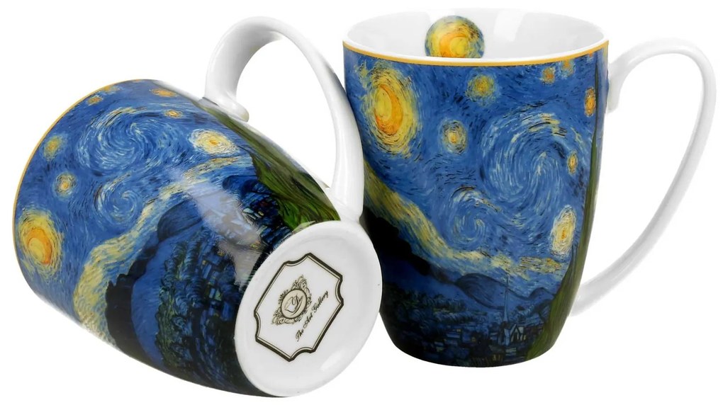 Porcelánový hrnček Van Gogh Starry Night 350 ml sada 2ks