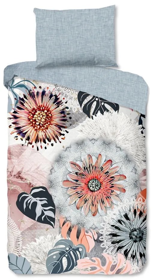 Sivé flanelové obliečky na jednolôžko 140x200 cm Ralvira – HIP