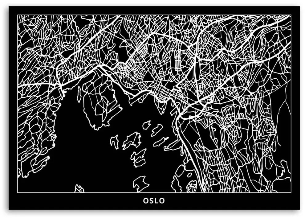 Obraz na plátně Mapa města Oslo - 90x60 cm